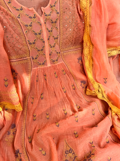 Semistitched Mulmul Anarkali