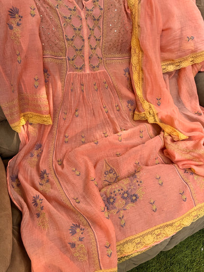 Semistitched Mulmul Anarkali