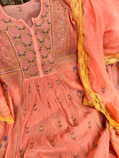 Semistitched Mulmul Anarkali